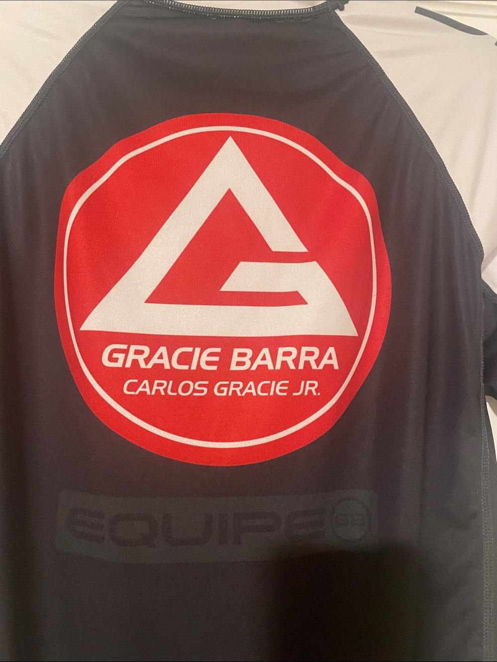Men’s Gracie Barra Black and White Short Sleeve Performance Tee - Picture 5 of 6